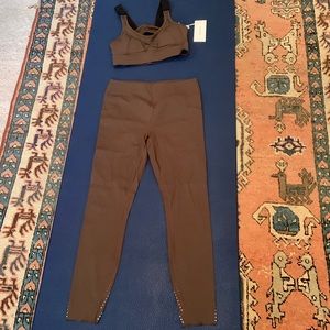 Varley Figueroa legging and Edris bra set sz M brown color